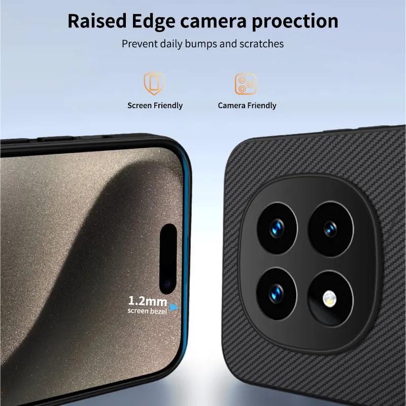 Carbon Fiber Texture Phone Case For Redmi Note 14 Pro Plus 14C 5G 4G Magnetic Wireless Charging Silicone Soft Back Cover Cases