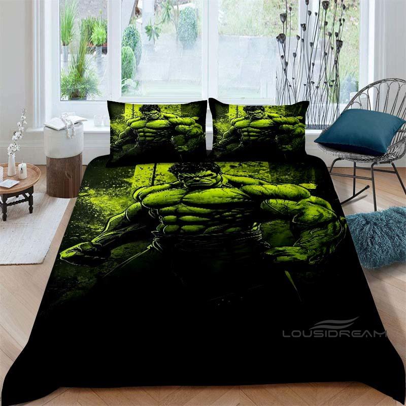 Das dreiteilige Hulk-Bettwäscheset ist ein elegantes Bettwäscheset für Erwachsene und Kinder, geeignet für Doppel- und Einzelbetten.