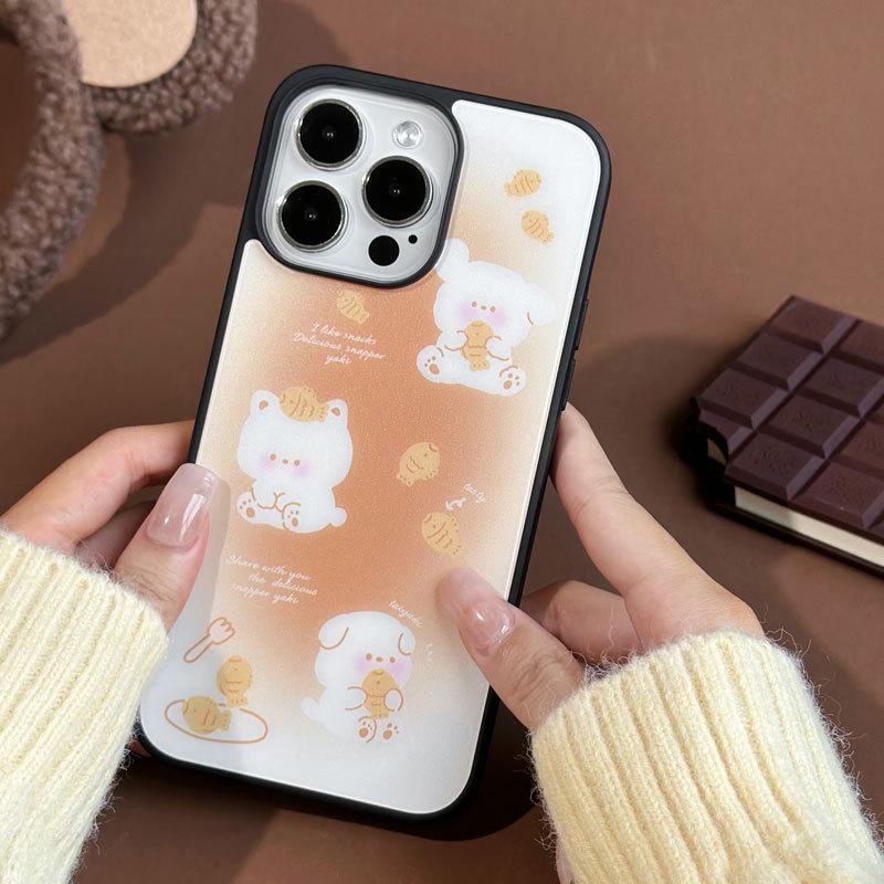 Zhitai Cartoon Matte Black Frame Case for iPhone 13 Pro/14 Pro Max/15/16