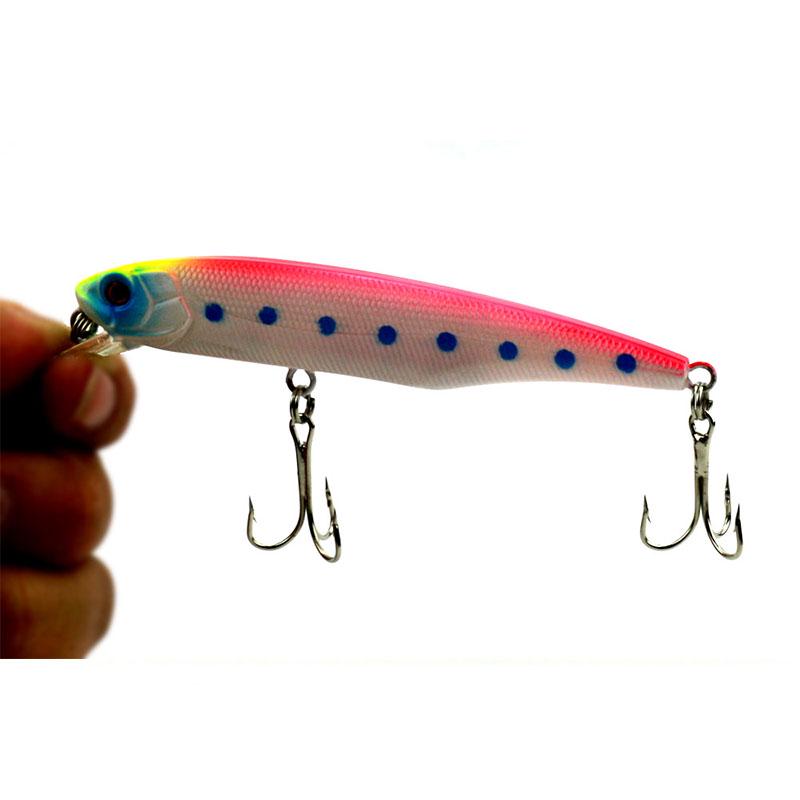 HENGJIA 1ks Rybářská návnada Minnow Wobler Realistická návnada na štiku Plastová tvrdá návnada Rybářské náčiní