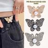 2Pcs  Shiny Diamond Butterfly Shape Adjustable Waist Buckle Jean Buttons Reusable Waist Cincher Clip For Clothing Dresses