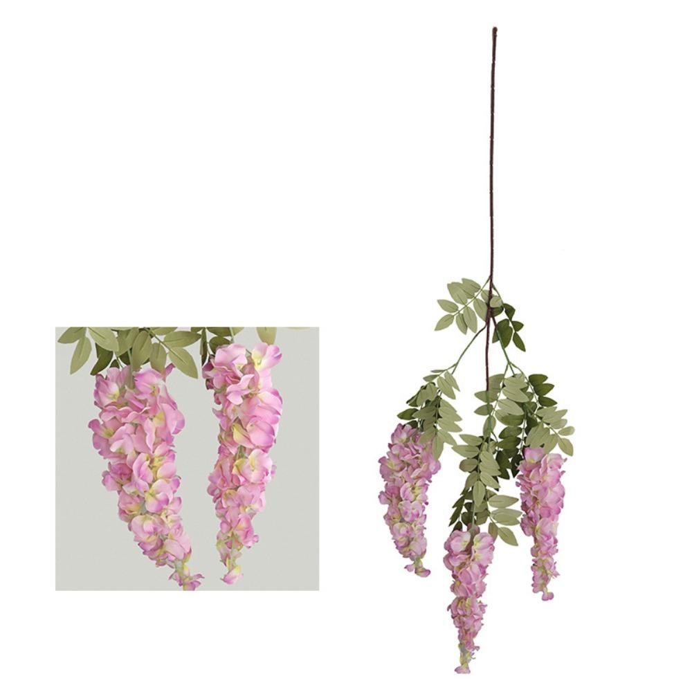 Silk Fabric Artificial Wisteria Branch Shape Fake Flower Vine Wisteria Flower Branch Party Event