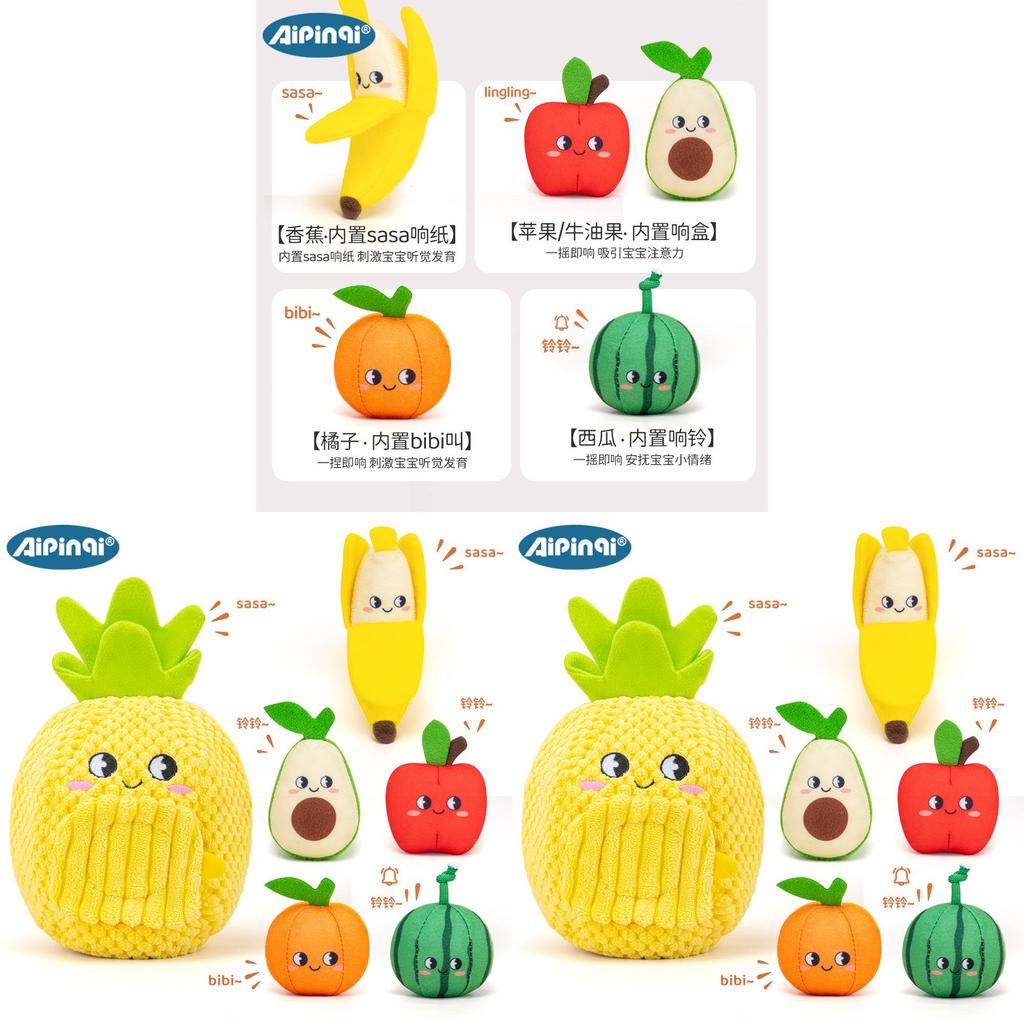 Frucht-Plüschtier-Set für die Früherziehung und sensorische Entwicklung für Babys