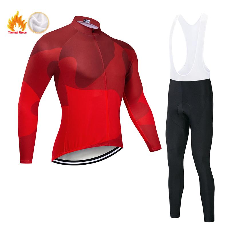 Fleece Men's  Warm Long-sleeved Suit Soad Bike Bicycle Jacket Overalls Riding Suit 2026 Winter Warm Cycling Clothing Set