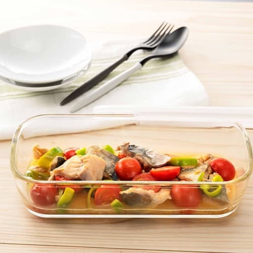 HARIO Made In Japan Heat-resistant Glass Storage Container Square 1400ml BUONO Kitchen KSTL-140-TW Clear