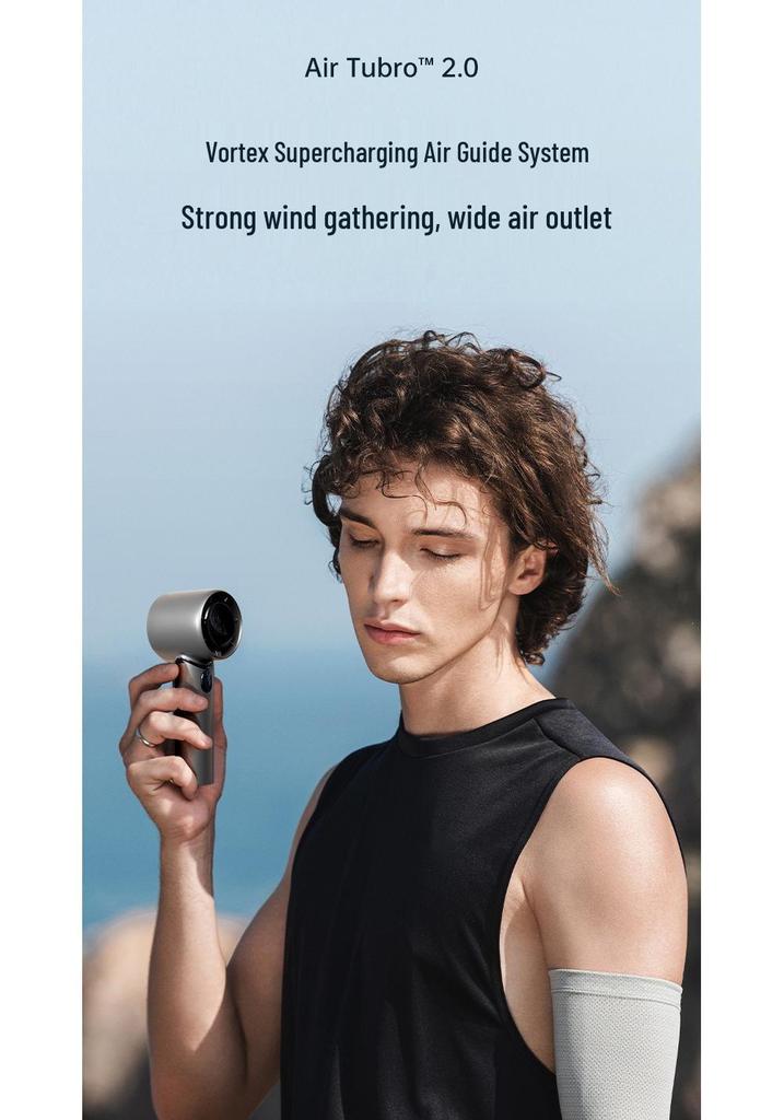 Rechargeable Mini Handheld Fan: Strong Wind & Long Battery Life, Portable with Digital Display for Outdoor Use