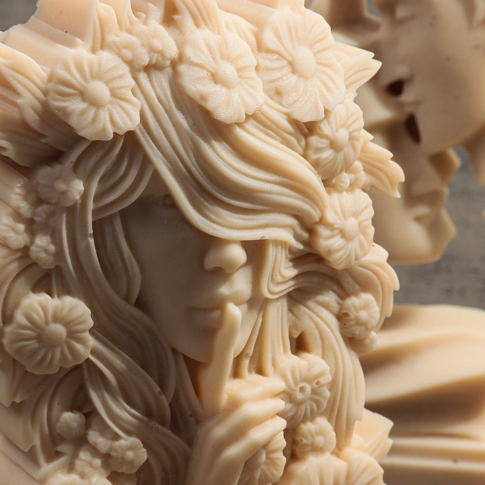 Lovers' Anniversary Silicone Candle Mold Diy Couple Portrait Carving Mould Art Aromatherapy Plaster Molds Valentine's Day Decor