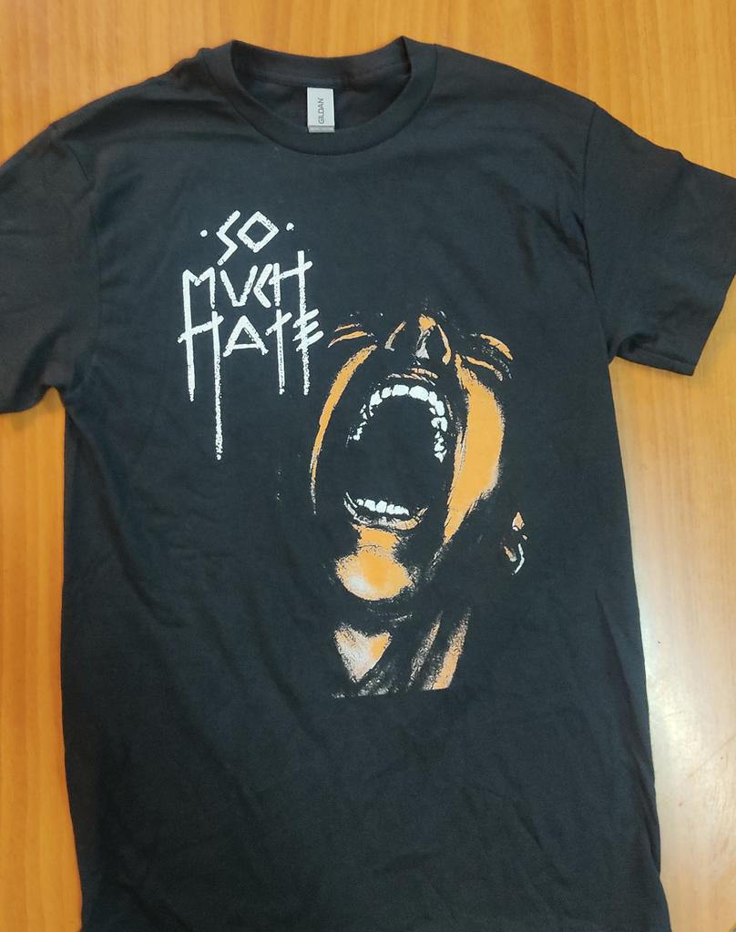 New So Much Hate Hardcore Punk Band Black T-shirt with Hand Pulled Silkscreen Print