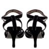 Salvatore Ferragamo Black Velvet Embellished Strappy Sandals
