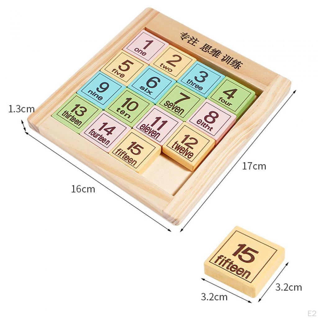 Slide Number Puzzle Wooden Board Develops Intelligence Thinking Ability Math Cognition for