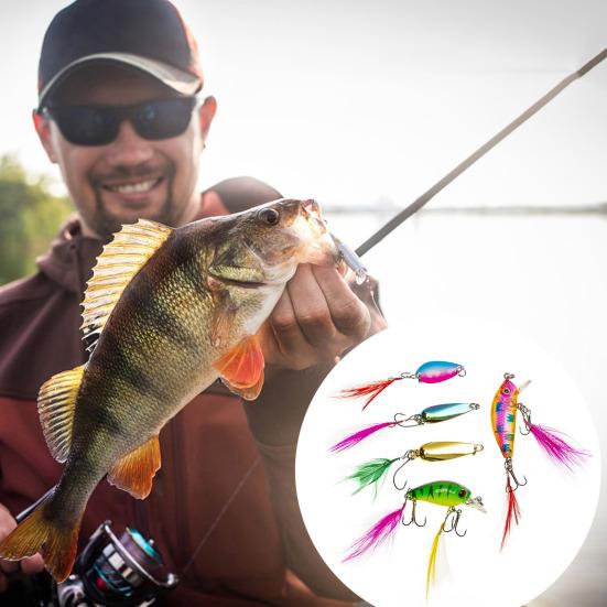 20Pcs/Set Fishing Lure Kit with Artificial Hard Bait Metal Spinner Blade Colorful Feather Freshwater Saltwater Fishing Accessories