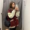 Korean Style Women's Color Block Baseball Jacket - Spring/Autumn Harajuku Street Fashion