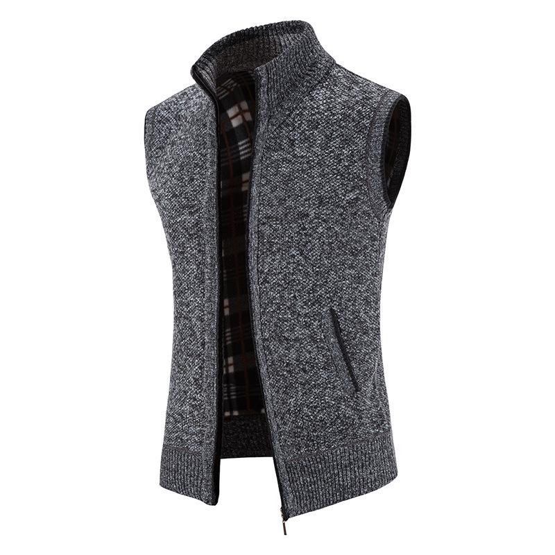 Herren Ärmellose Warmweste mit Stehkragen und Fleece-Futter - Herbst/Winter Jugendmode Gilet