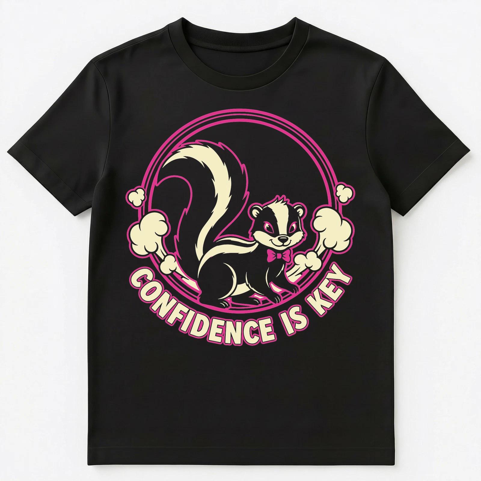 Confidence Is Key Motivational Skunk Art Unisex T-Shirt M