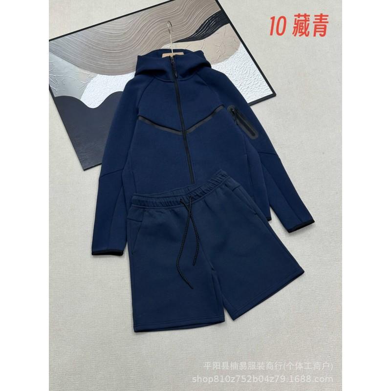 2026 SS Womens Casual Sport Tracksuit Long Sleeve Hooded Top Shorts Set Air Layer Fabric