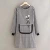 Plaid Design Long-sleeved Apron Waterproof Catering Work Clothes Dust-proof Smock Apron  Household