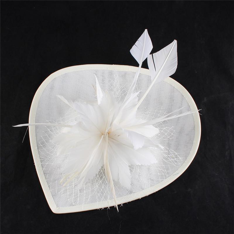 

European And American Yellow Hemp Yarn Headgear Bridal Hair Accessories Banquet Photo Top Hat Feather Headgear