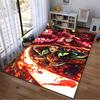 Vibrant anime-style carpet with a fiery battle scene Suitable for use as an anti-slip game mat for living room and bedroom sofas
