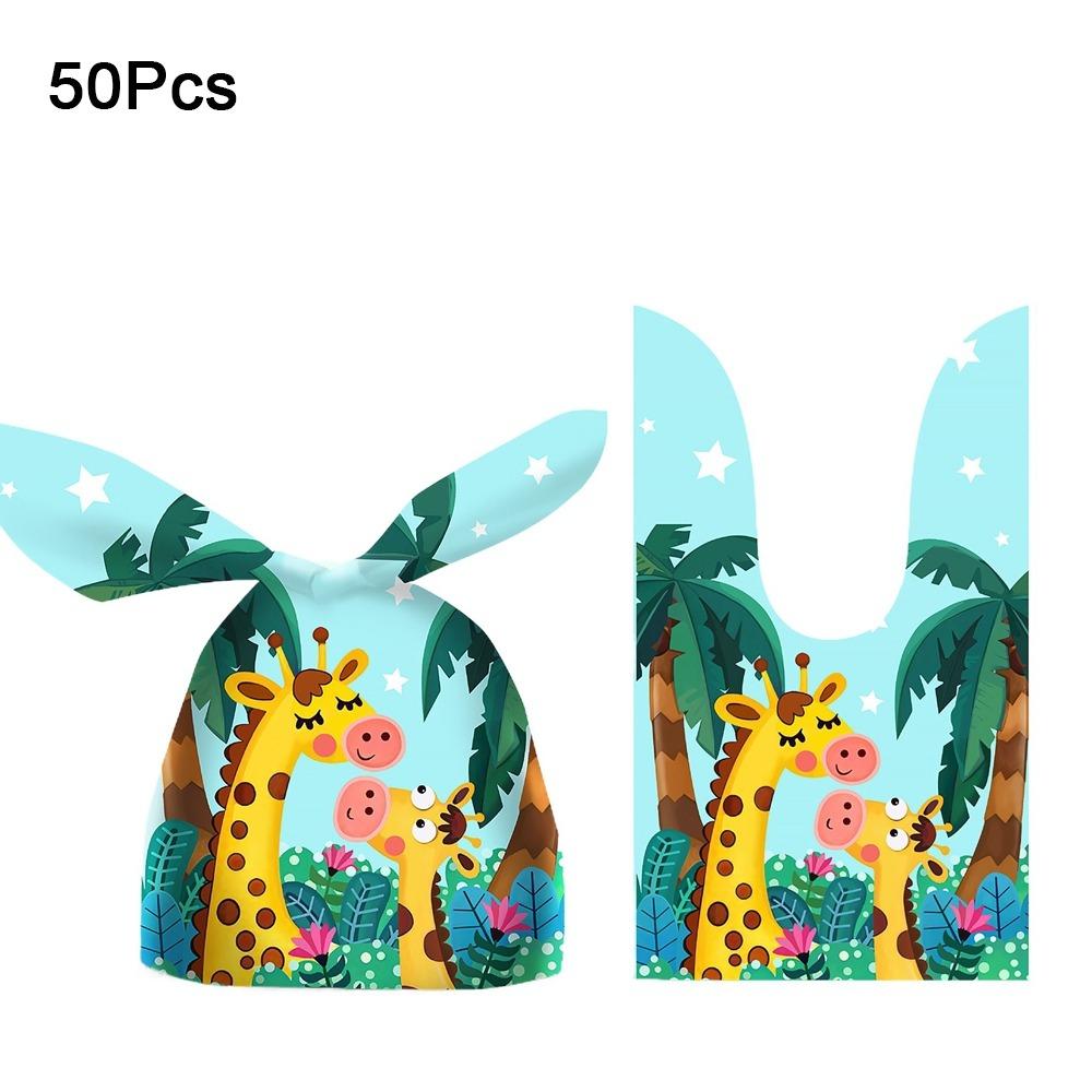 50 Buc Pungi Urechi Lungi Iepure Desen Animat Model Animal Pungi pentru Bomboane Cadou Pungi Ambalare Fursecuri Gustare