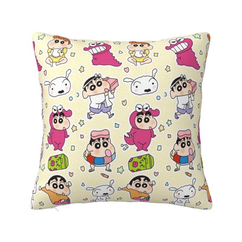 Custom Crayons Shins Chans Cartoon Pillow Case 40x40cm Anime Manga Luxury Cushion Cover Square Pillowcase