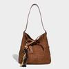 Women's Bag 2025 New Trendy Versatile Simple Woven Bucket Bag Large Capacity Tote Bag Fashionable Shoulder Crossbody Bag