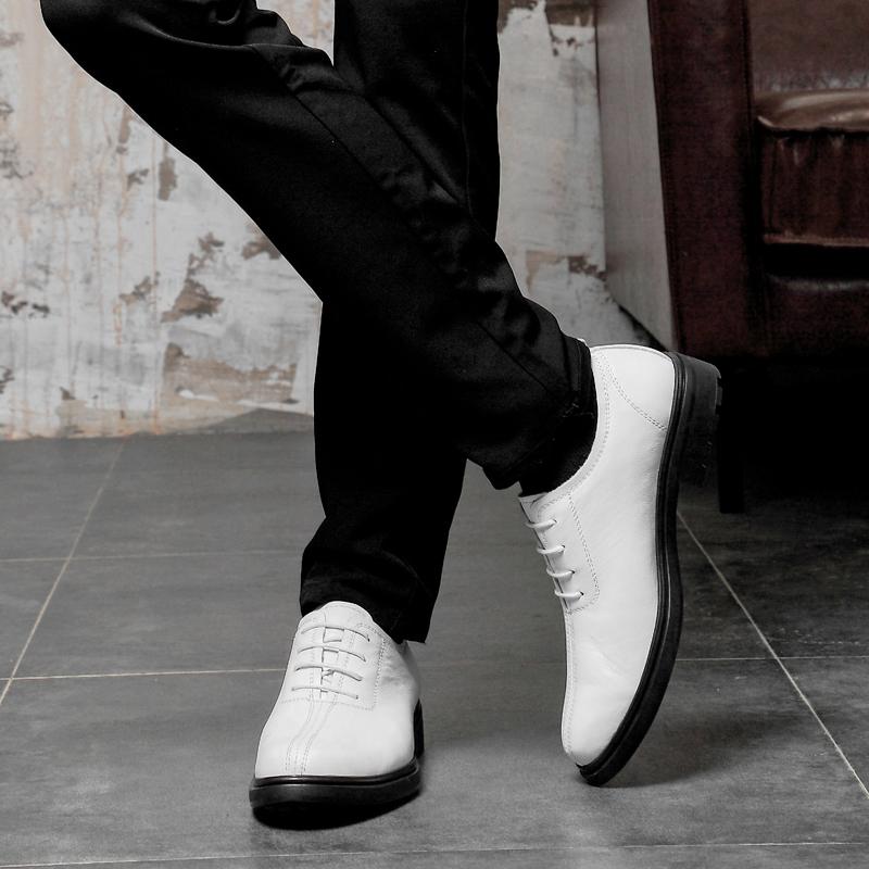 Men Genuine Leather Shoes Fashion Lace-Up Sneakers Real Leather Mens Italian Designer Flats Luxury Business Shoes