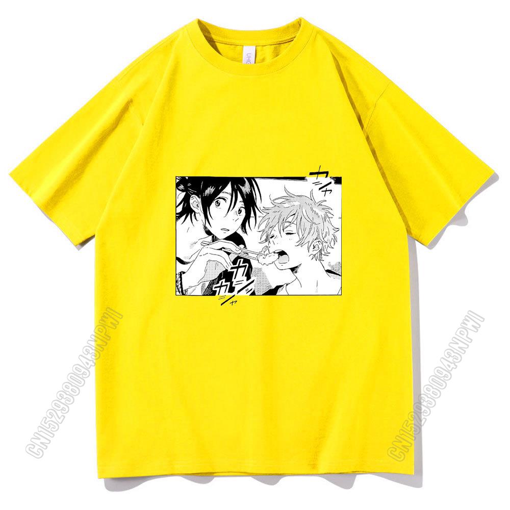 New Anime Umibe No Etranger T-Shirt Hashimoto Shun And Chihana Mio Print Tshirt Men Women 100% Cotton Kawaii Tee Short Sleeve