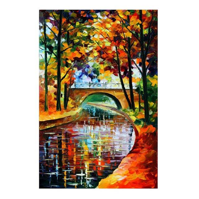 World Famous Street Scenery Canvas s Night Scene Canvas Picture European Oil Print for Living Room Wall Decor