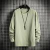 Men's Long-sleeved T-shirt Spring and Autumn New Autumn Clothes Autumn Clothes Tops Loose Solid Color