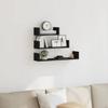 Wall Shelves (3 pcs) Black Oak Effect Wood Based Material