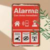 Vintage Metal Tin Sign Hour Surveillance Alarm System Metal Sign Retro Wall Art for Home Bar Cafe Decor Indoor