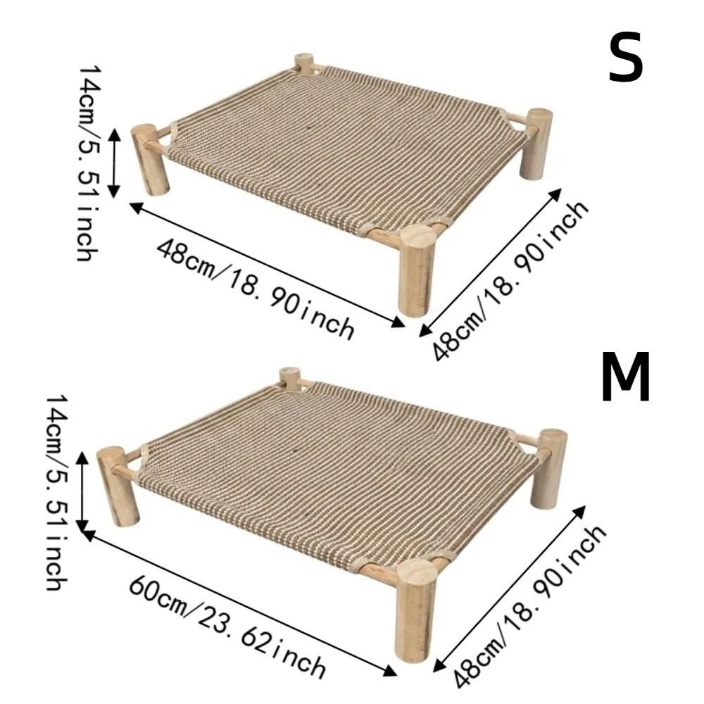 Detachable Kitten Sleeping Bed Wooden Frame Cat Hammock Bed Practical Pet Cool Nest Indoor Use