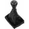 5-Speed Leather Gear Shift Knob with Gaiter Compatible for Peugeot 206 406 (Black)