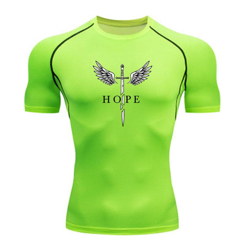 Men's Compression Fitness Sports T-Shirt, Broken Sword Angel