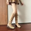 Maillard Pleated Pile Boots Women's Thick Heel Skinny Versatile Fashion Boots But Knee Boots Women's Western Knight Boots