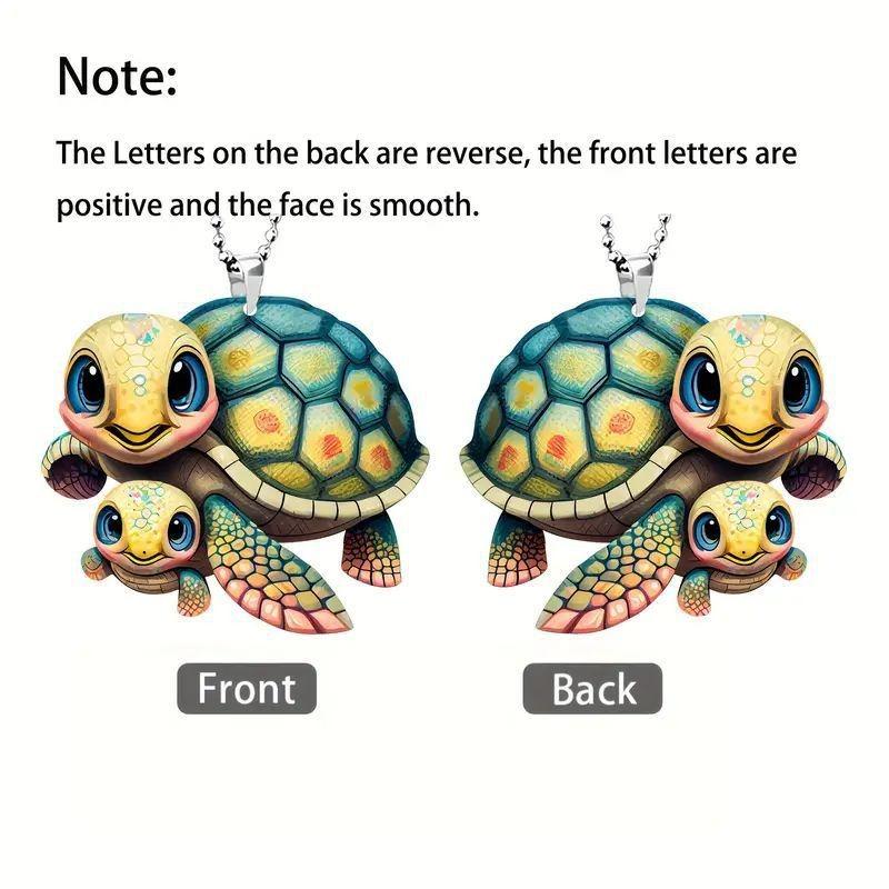 Noua serie de țestoase plate din acril pandantiv mașină Crăciun Crăciun Pom de Crăciun Ornamente decorative Decorațiuni pentru casă de Crăciun