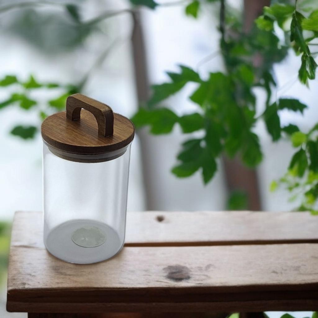 GLASS CONTAINER 750 ml JAR WITH BAMBOO LID