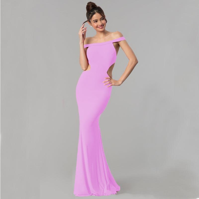 Новое женское длинное платье с одним плечом вечернее платье горячее платье S розовый