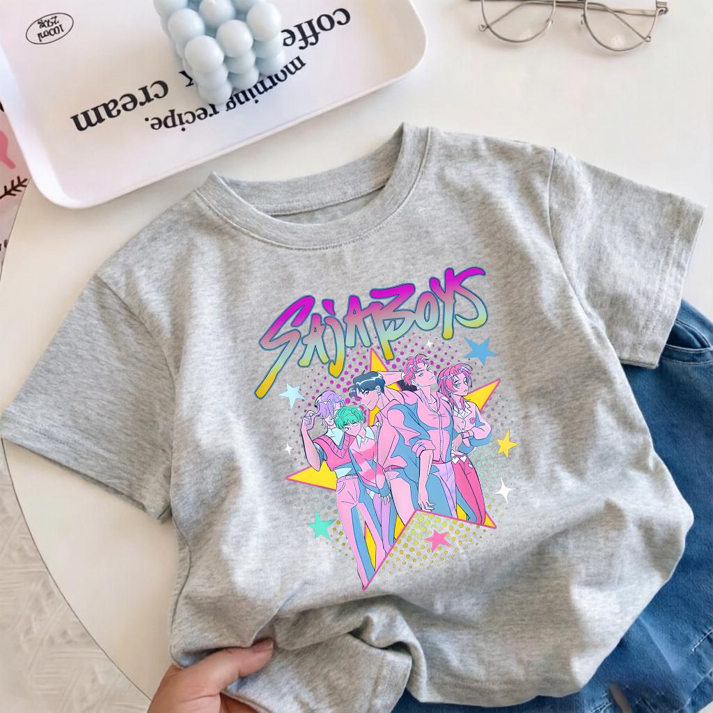 2026 hotselling boy witch hunter group cartoon print new shortsleeved summer casual comfortable childrens clothing 110