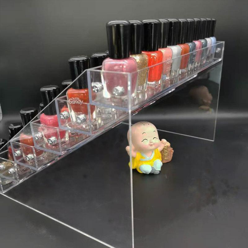 

Прозрачная акриловая многоярусная подставка для демонстрации помад и лаков для ногтей для салонов 1 layer прозрачный