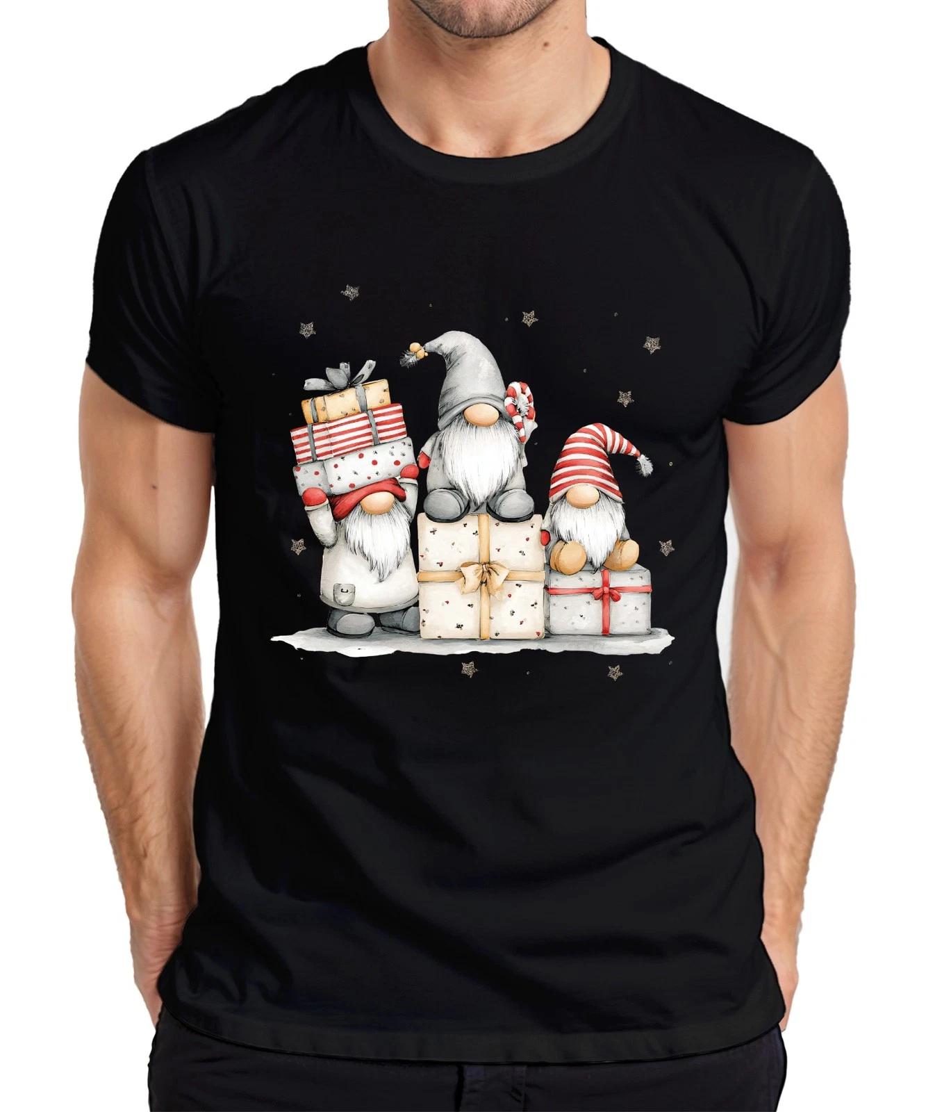 Christmas Elf Gifts Candy Cane Stars Cute Retro Mens T-Shirt- 2XL