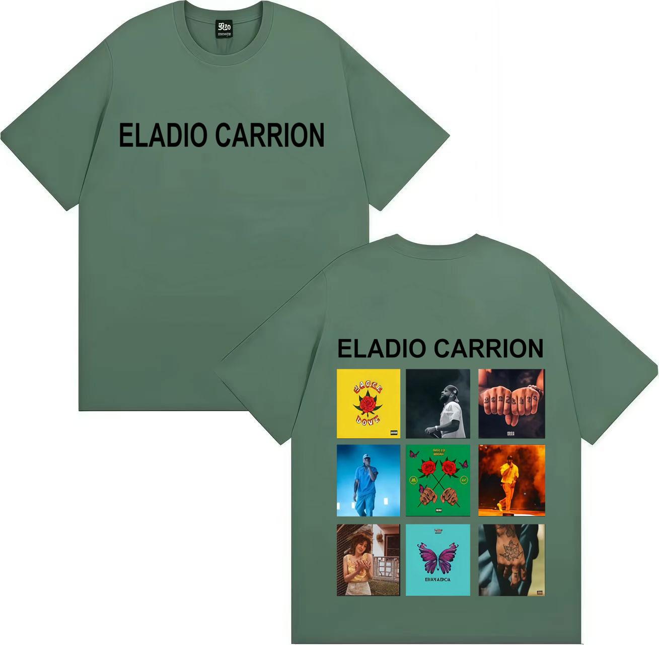 

Rapper Eladio Carrion Album Cover Double Sided Print Harajuku Short Sleeve T Shirt Mens Tshirt Loose Pop Oversized Tee Hot Sale 3XL