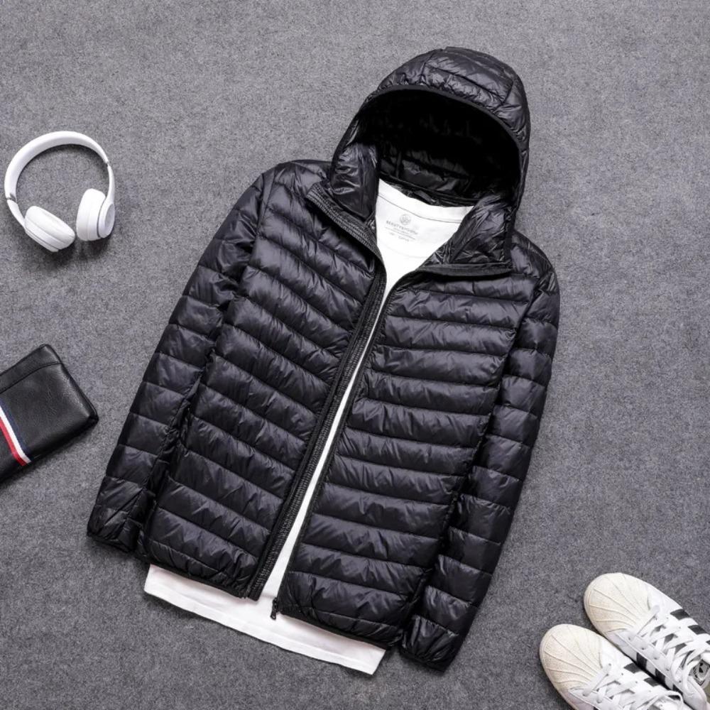 Down Jacket Men Ultra Lightweight Packable Water and Wind-Resistant Breathable Coat Big Size Hoodies Jackets