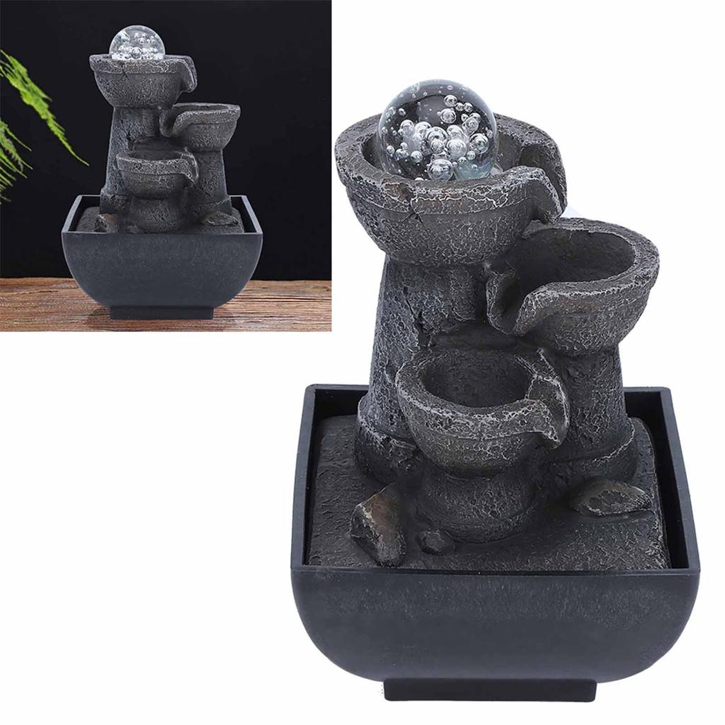 LED Illuminated Tabletop Waterfall Flowing Water Fountains with   for   Feng Shui Decoration