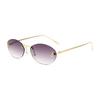 1pc Diamond Studded Letter F Frameless Oval Sunglasses Ins Street Pography Sunglasses Elegant and Fashionable