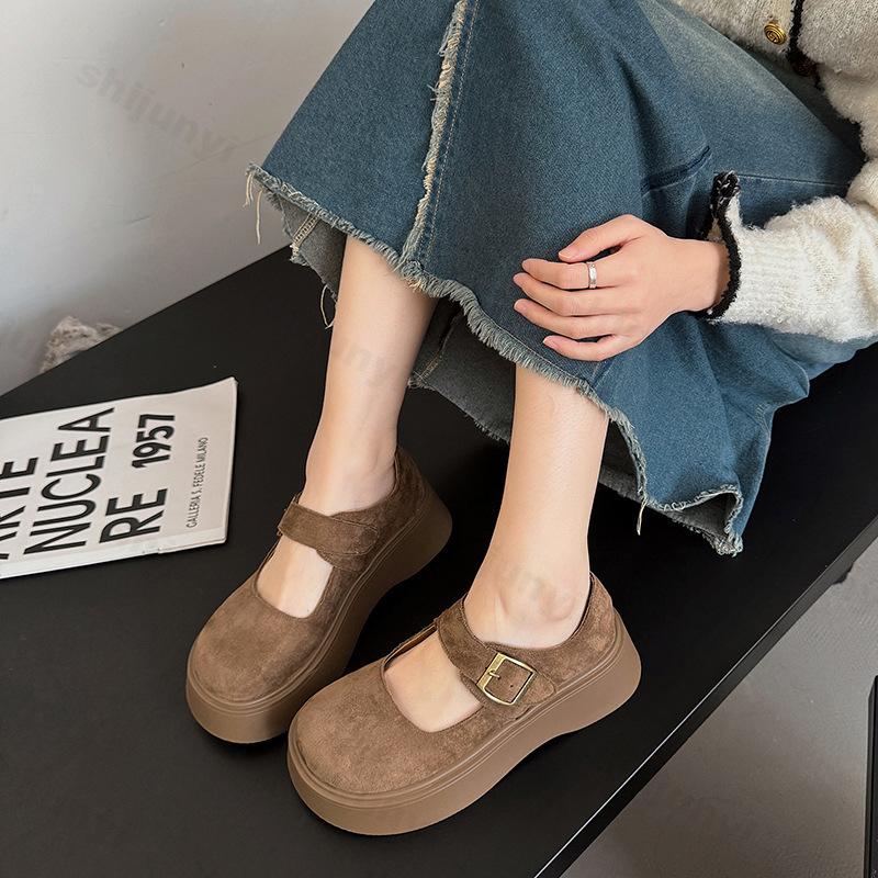 Mode Damen Schuhe Mary Janes 2025 Sommer Freizeit Slipper Plateau Bequem Rutschfest Mode Outdoor Einzelne Schuhe Britischer Stil