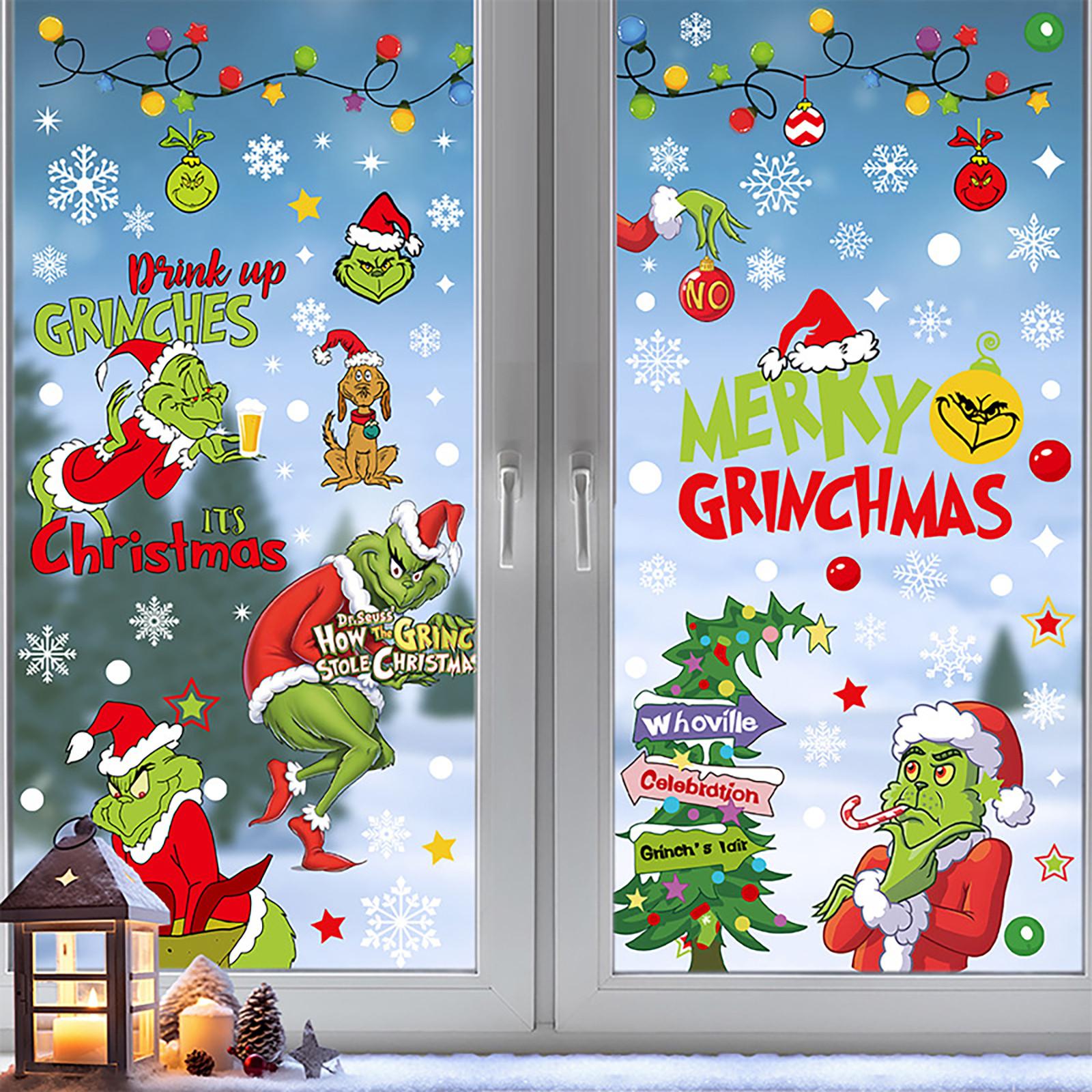 

Christmas Window Clings For Glass Window 9 Sheets Christmas Window Decals Cute Animals Christmas Decorations One Size