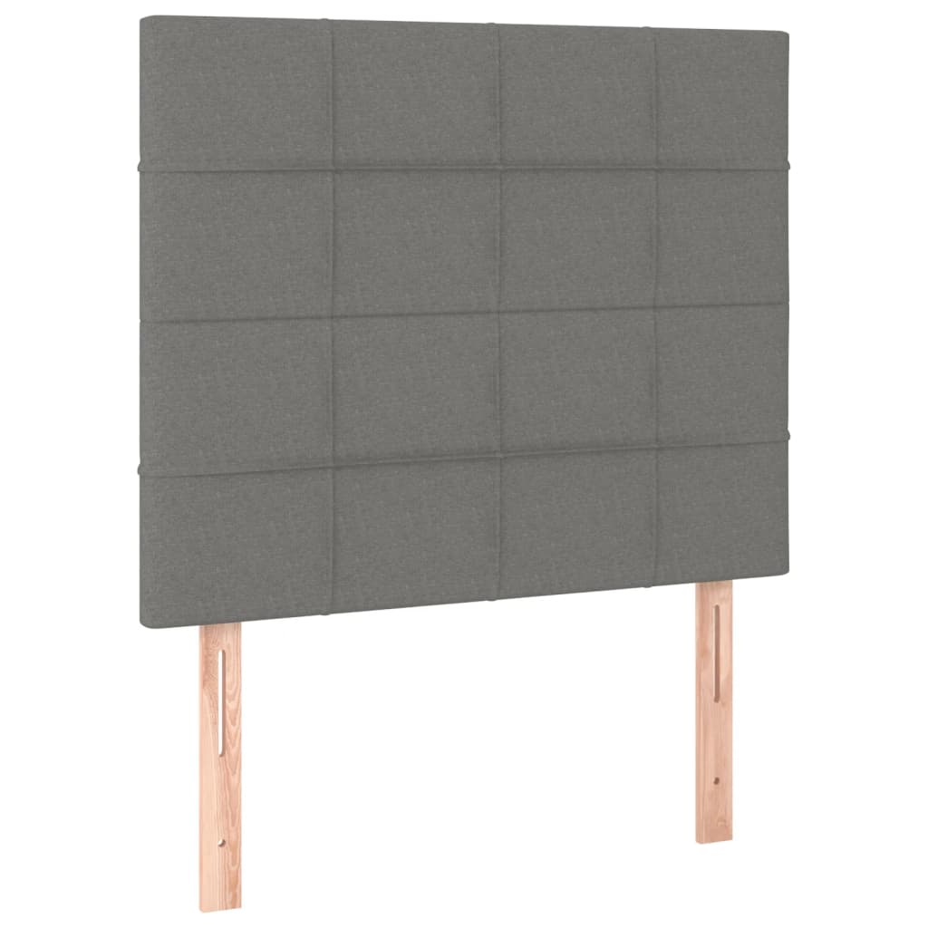 Box Spring Bed with Mattress Dark Gray 80 x 200 cm Fabric
