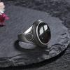 10*14MM Natural Big Agate  CopperRing for Women Oval Round Ring Gift Sun Shaped Retro Luxury Fine Jewelry