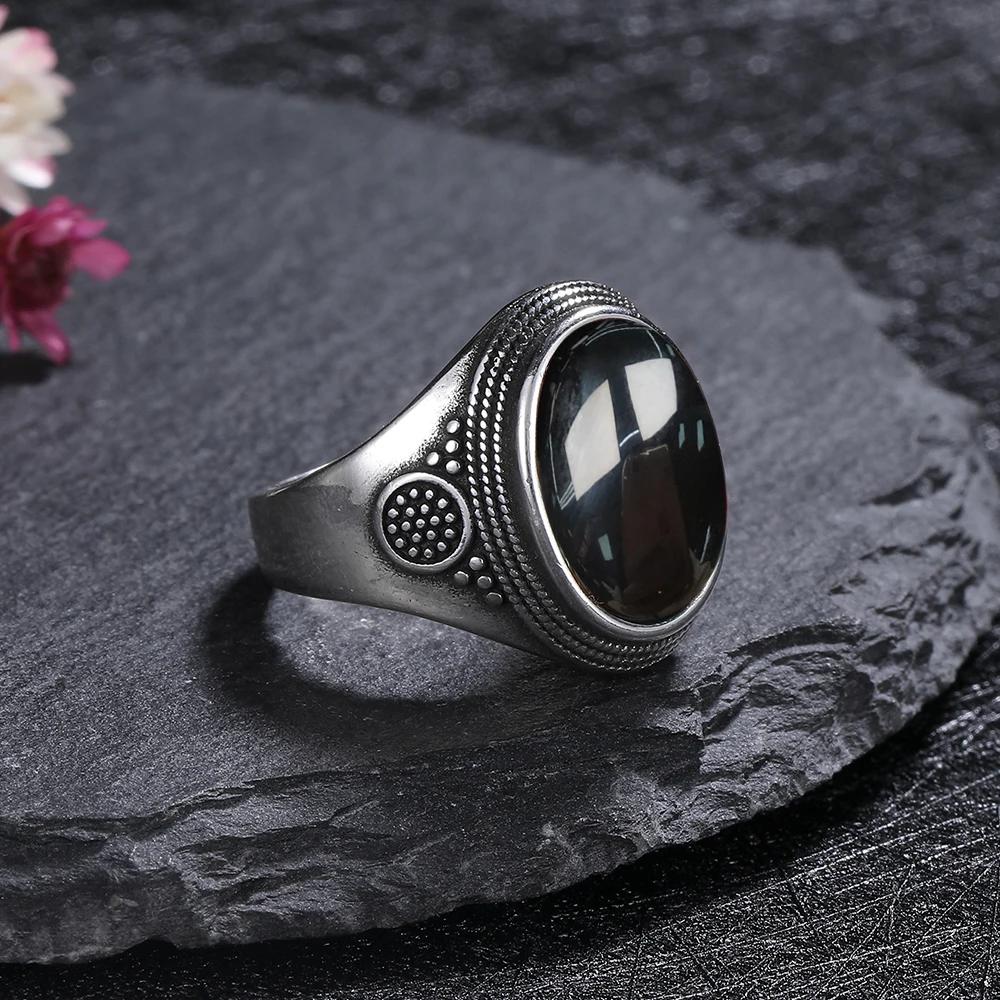 10*14MM Natural Big Agate CopperRing for Women Oval Round Ring Gift Sun Shaped Retro Luxury Fine Jewelry